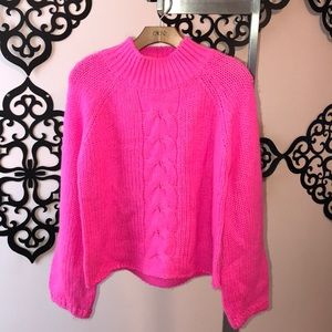 Hot Pink Bell Sleeve Sweater size S